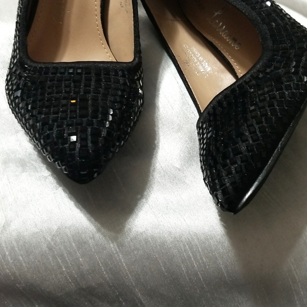 New Lauren Lorraine Crystal Studs Pointy toe Pumps Heels Embellished - Picture 4 of 9